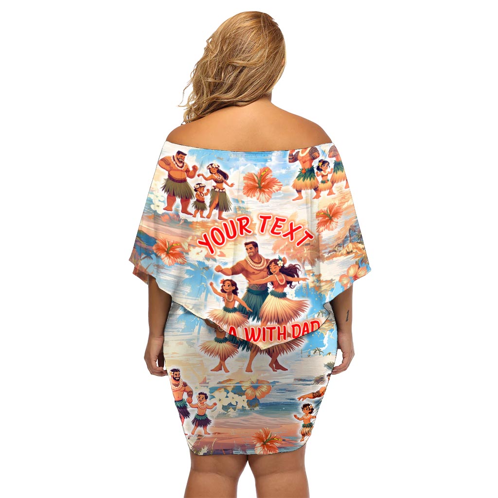 Hawaii Father's Day Off Shoulder Short Dress Hula With Dad DT02 - Polynesian Pride