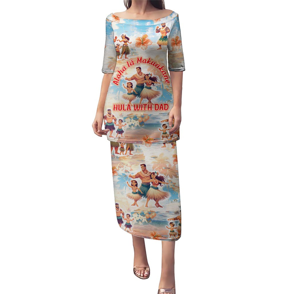 Hawaii Father's Day Puletasi Hula With Dad DT02 Long Dress Art - Polynesian Pride