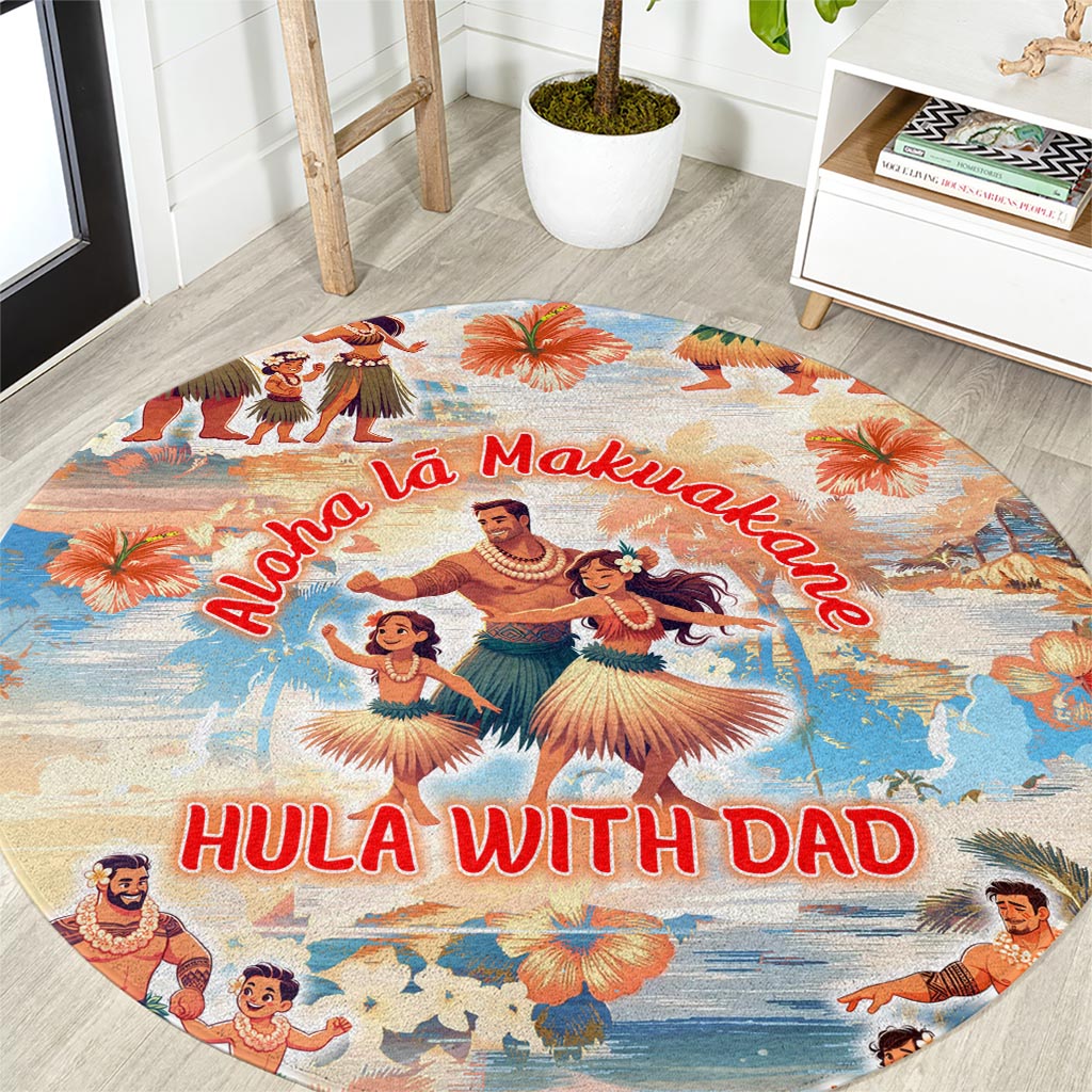 Hawaii Father's Day Round Carpet Hula With Dad