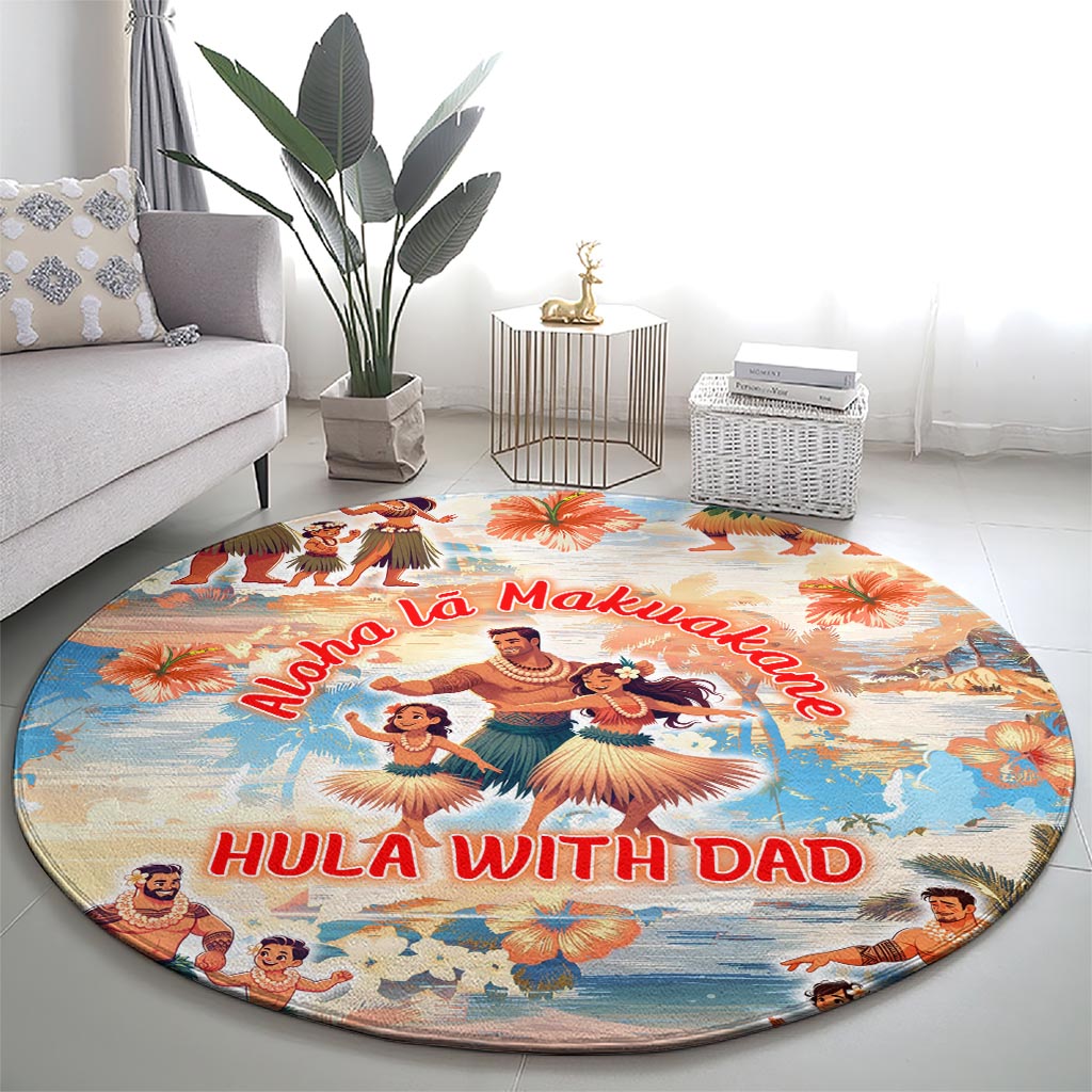 Hawaii Father's Day Round Carpet Hula With Dad