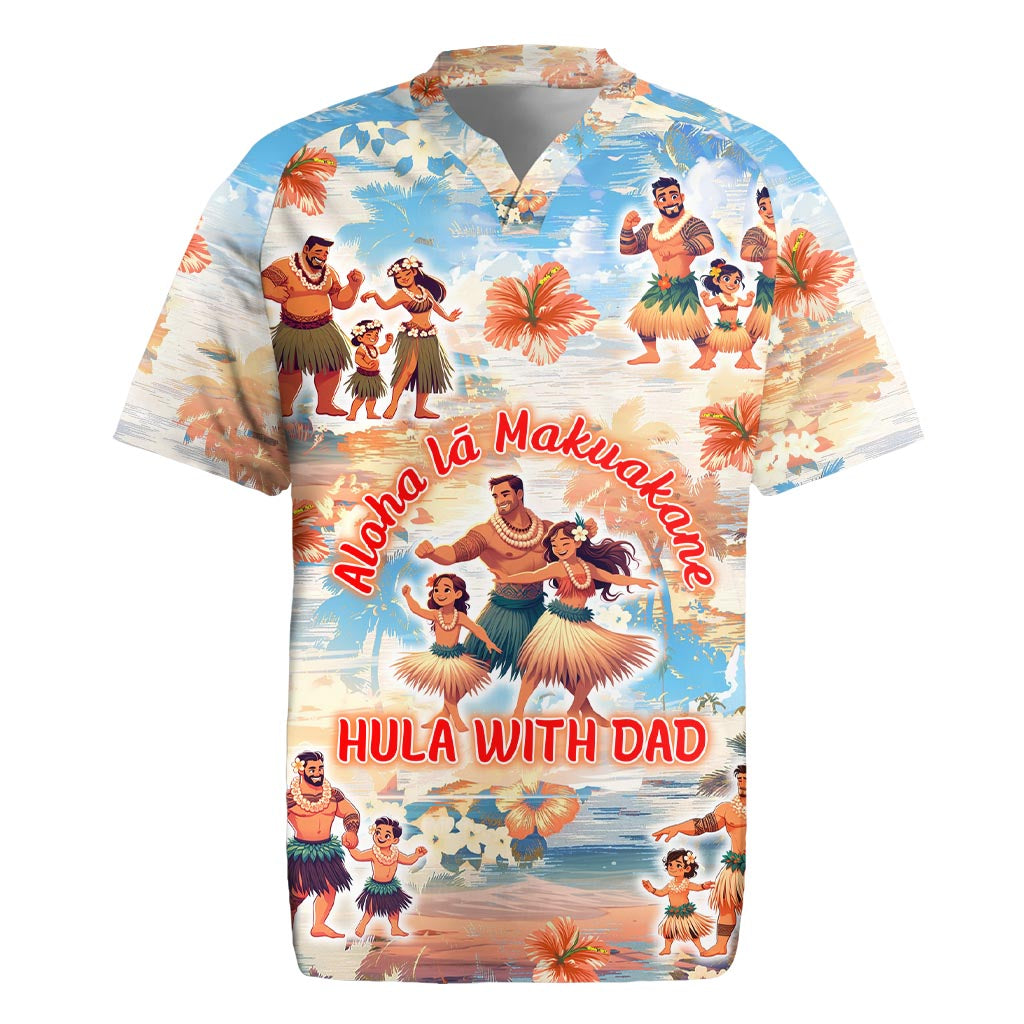 Hawaii Father's Day Rugby Jersey Hula With Dad DT02 Art - Polynesian Pride