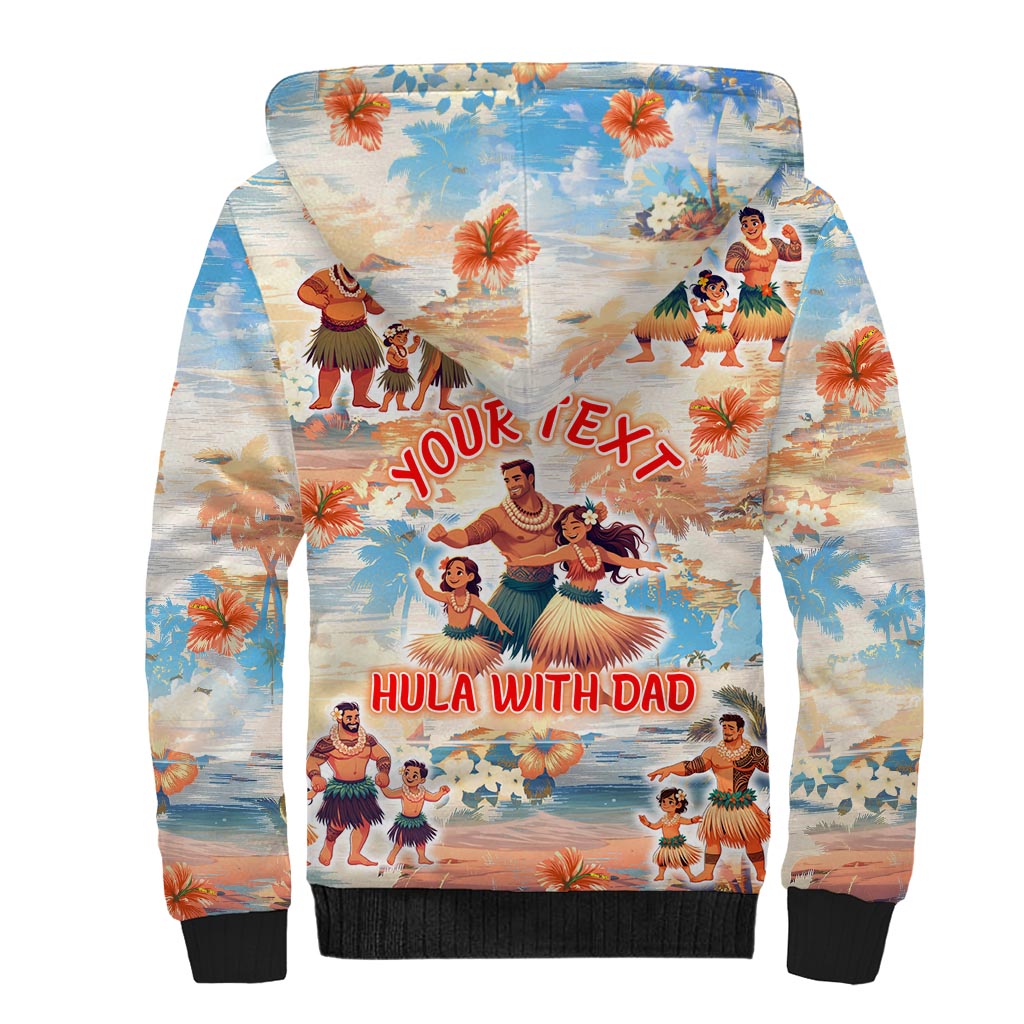 Hawaii Father's Day Sherpa Hoodie Hula With Dad DT02 - Polynesian Pride