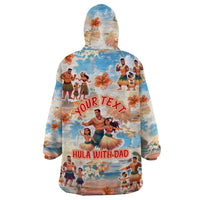 Hawaii Father's Day Wearable Blanket Hoodie Hula With Dad DT02 - Polynesian Pride