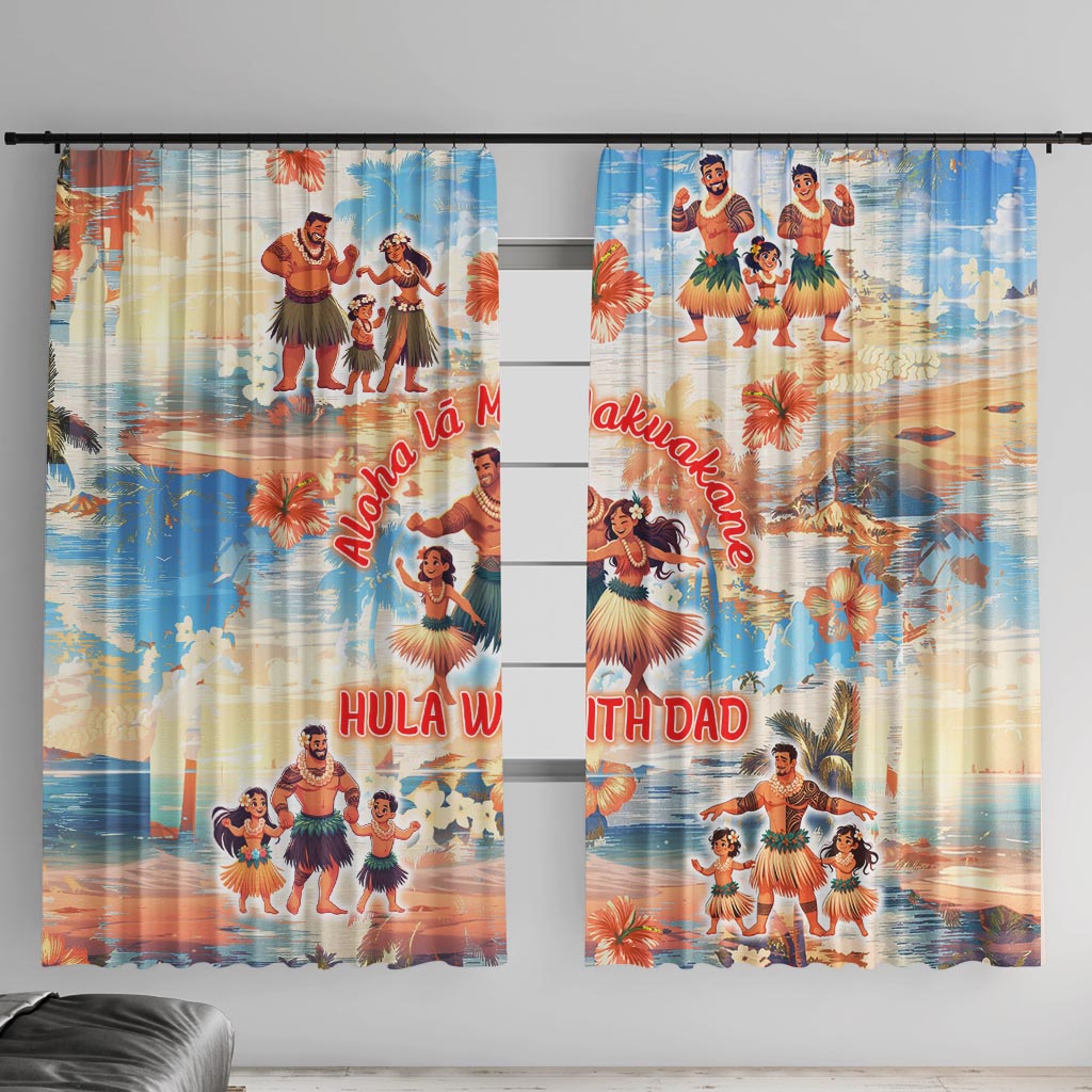 Hawaii Father's Day Window Curtain Hula With Dad