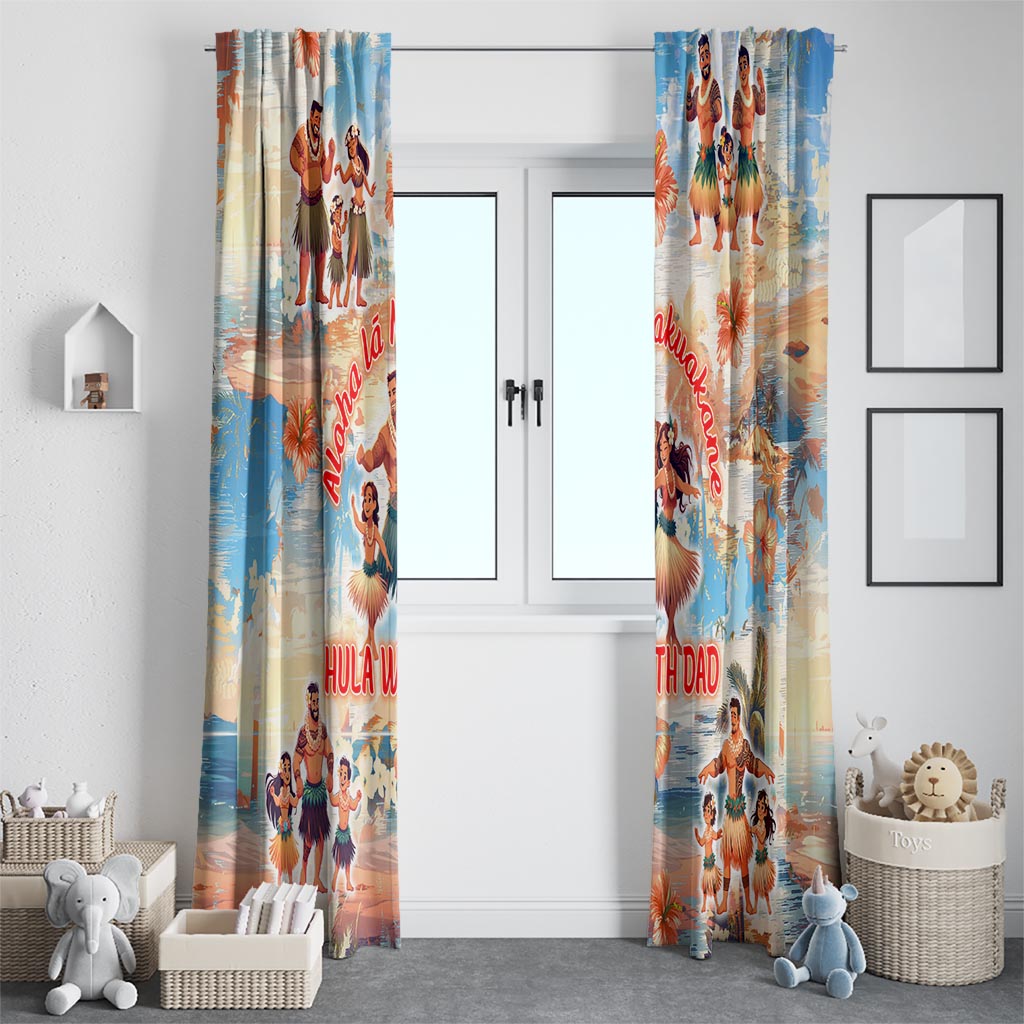Hawaii Father's Day Window Curtain Hula With Dad DT02 - Polynesian Pride