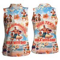 Hawaii Father's Day Women Sleeveless Polo Shirt Hula With Dad DT02 - Polynesian Pride