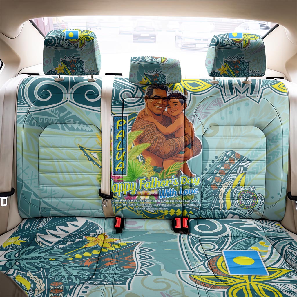 Palau Father's Day Polynesia Back Car Seat Cover Dad and Son