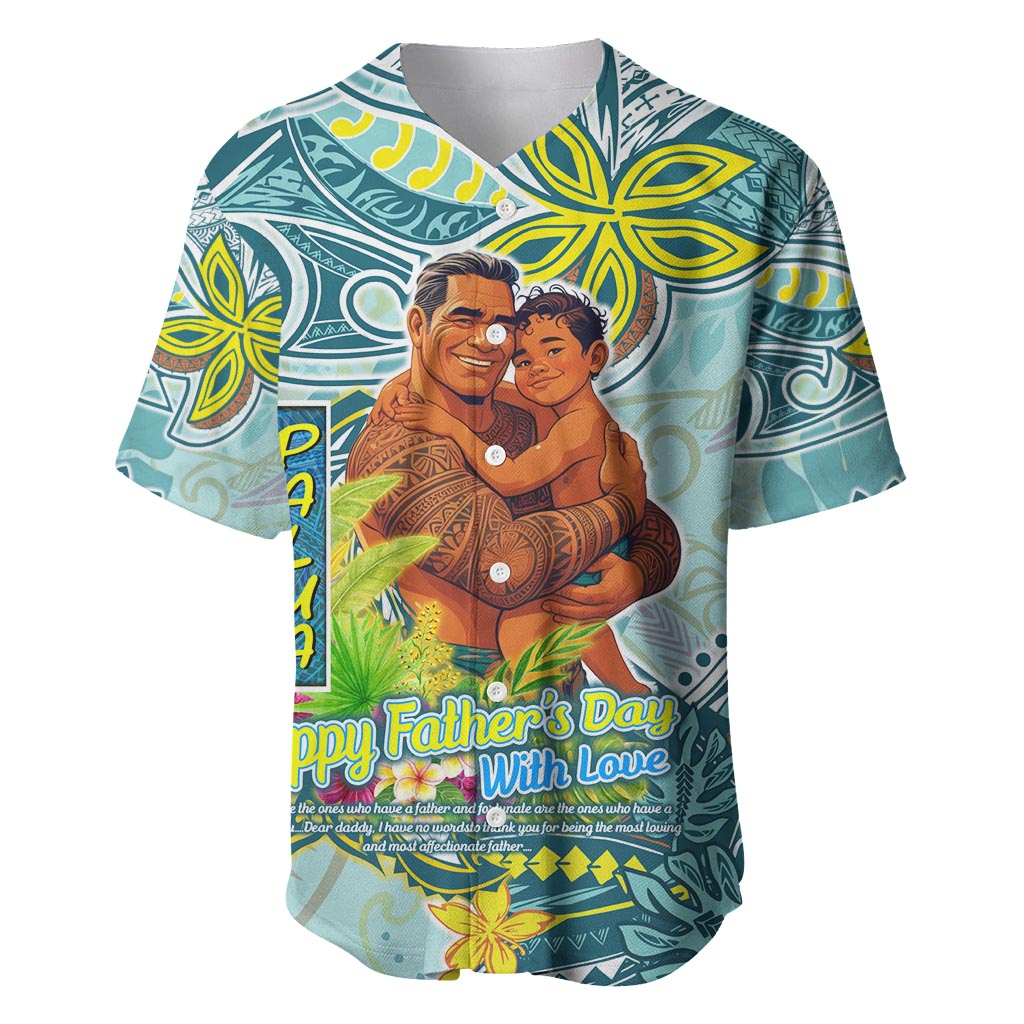 Palau Father's Day Polynesia Baseball Jersey Dad and Son