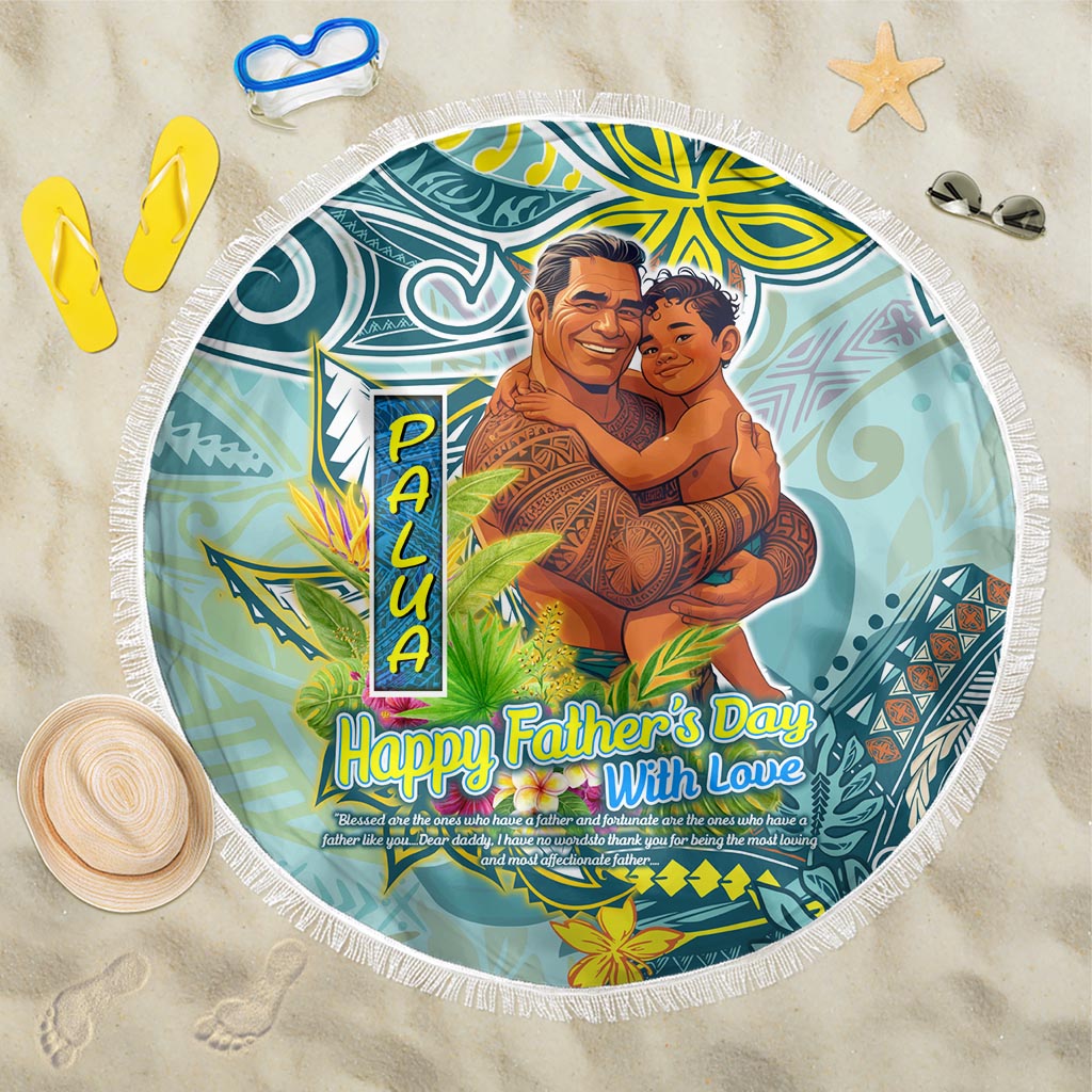 Palau Father's Day Polynesia Beach Blanket Dad and Son