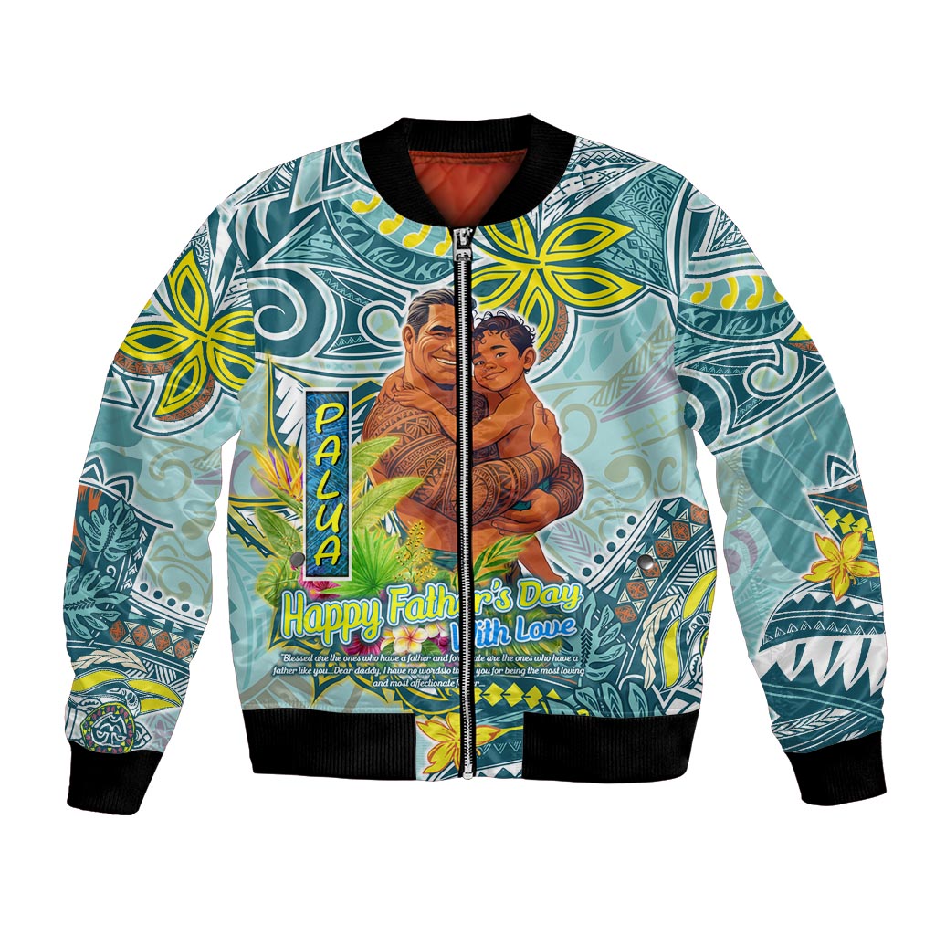 Palau Father's Day Polynesia Bomber Jacket Dad and Son