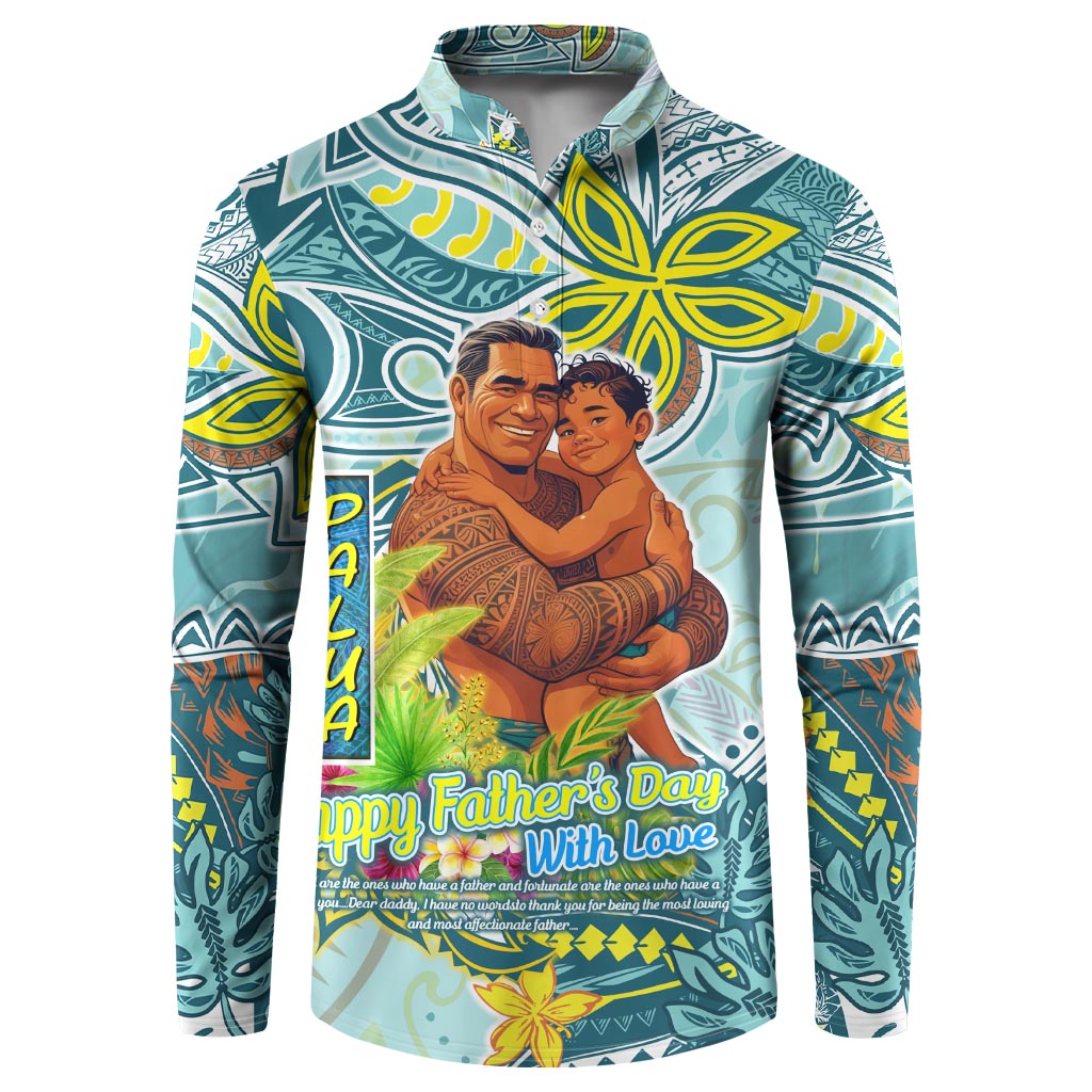 Palau Father's Day Polynesia Button Sweatshirt Dad and Son