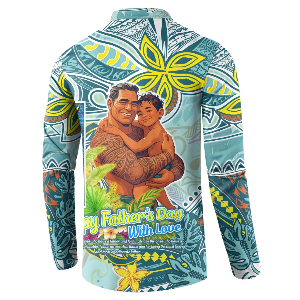 Palau Father's Day Polynesia Button Sweatshirt Dad and Son