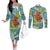 Palau Father's Day Polynesia Couples Matching Off The Shoulder Long Sleeve Dress and Long Sleeve Button Shirt Dad and Son