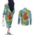 Palau Father's Day Polynesia Couples Matching Off The Shoulder Long Sleeve Dress and Long Sleeve Button Shirt Dad and Son