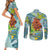 Palau Father's Day Polynesia Couples Matching Short Sleeve Bodycon Dress and Long Sleeve Button Shirt Dad and Son