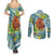 Palau Father's Day Polynesia Couples Matching Summer Maxi Dress and Long Sleeve Button Shirt Dad and Son