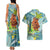 Palau Father's Day Polynesia Couples Matching Tank Maxi Dress and Hawaiian Shirt Dad and Son