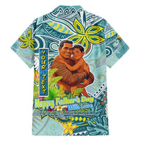 Palau Father's Day Polynesia Family Matching Long Sleeve Bodycon Dress and Hawaiian Shirt Dad and Son
