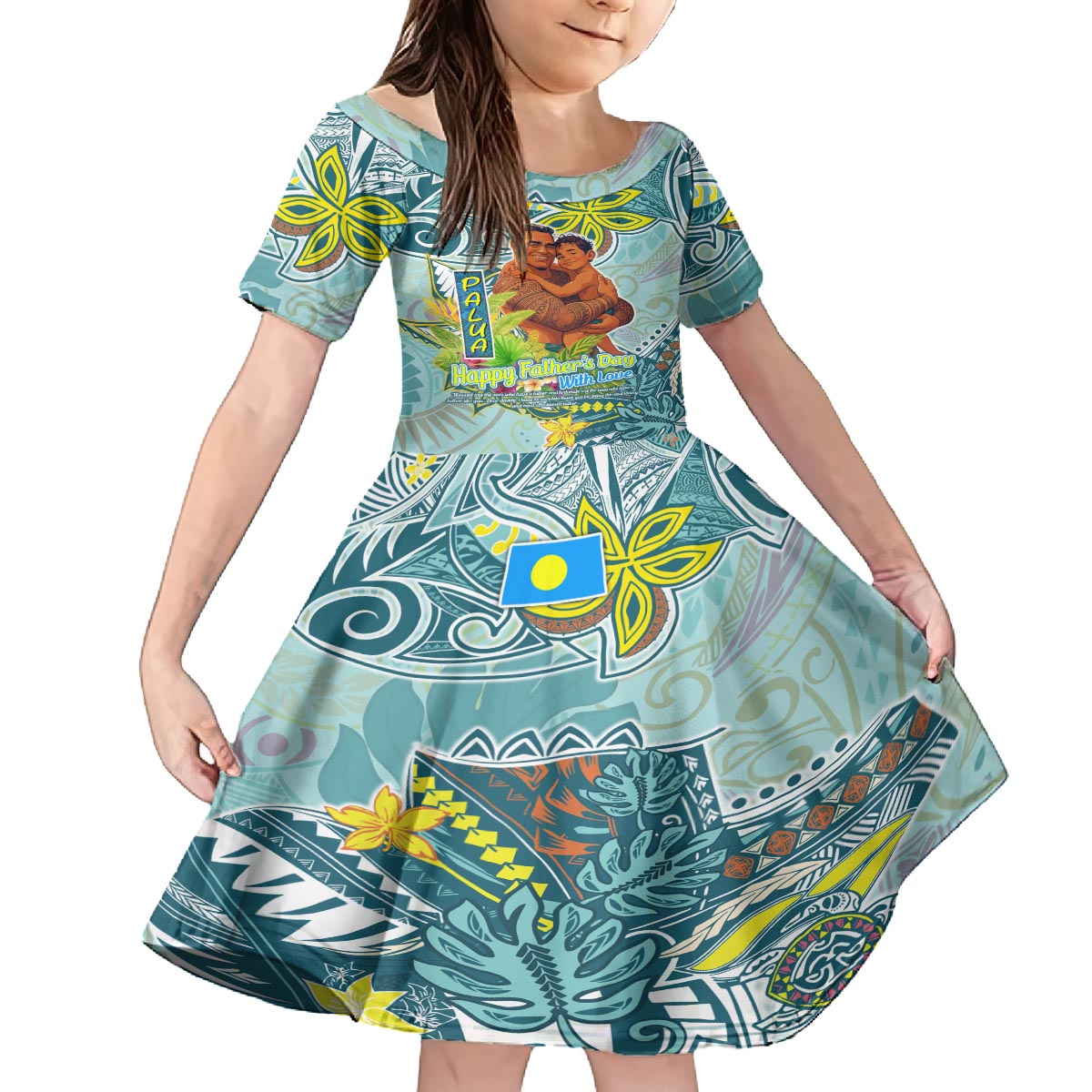 Palau Father's Day Polynesia Family Matching Puletasi and Hawaiian Shirt Dad and Son