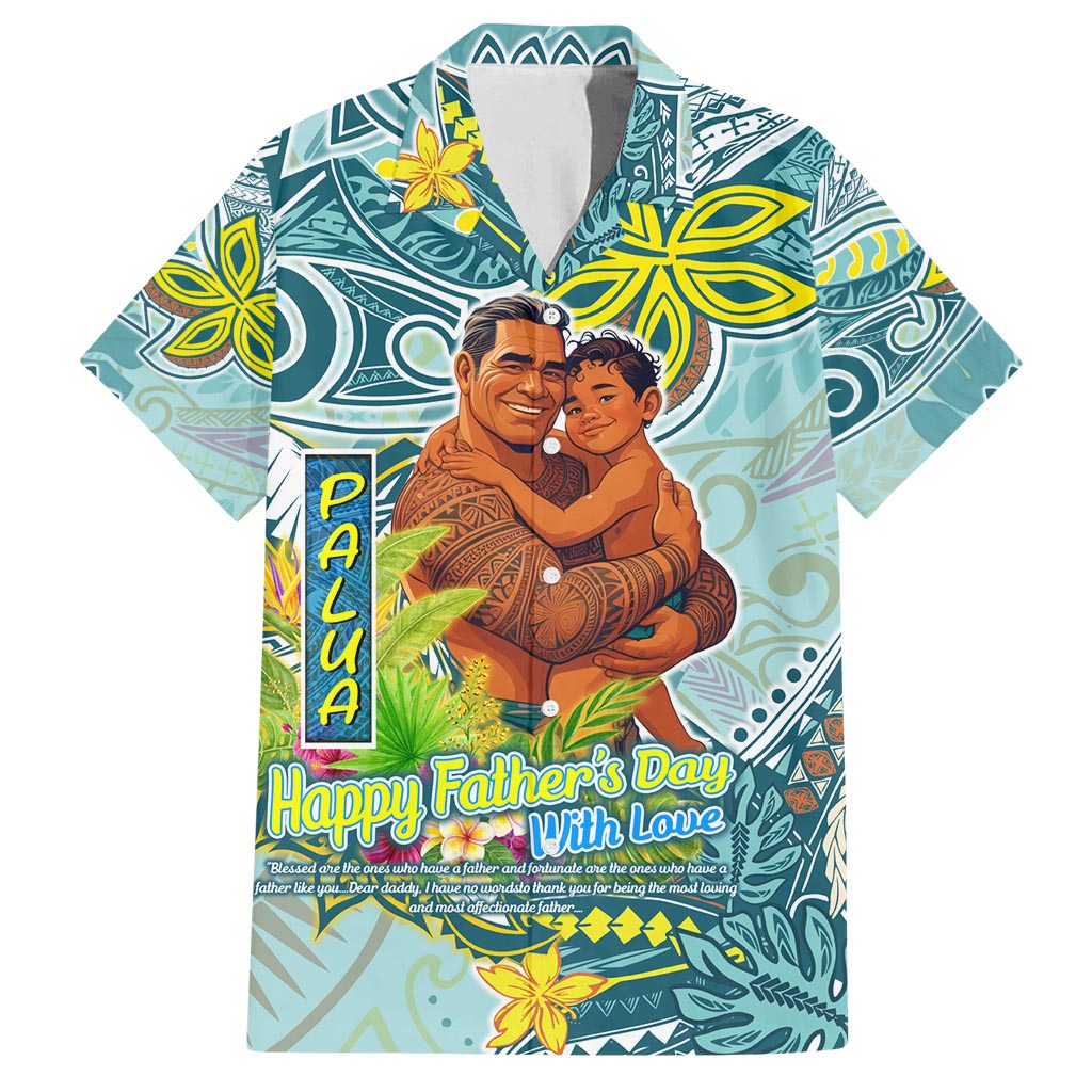 Palau Father's Day Polynesia Family Matching Summer Maxi Dress and Hawaiian Shirt Dad and Son