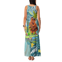 Palau Father's Day Polynesia Family Matching Tank Maxi Dress and Hawaiian Shirt Dad and Son