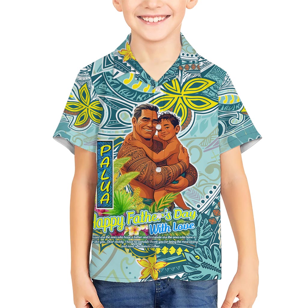 Palau Father's Day Polynesia Kid Hawaiian Shirt Dad and Son