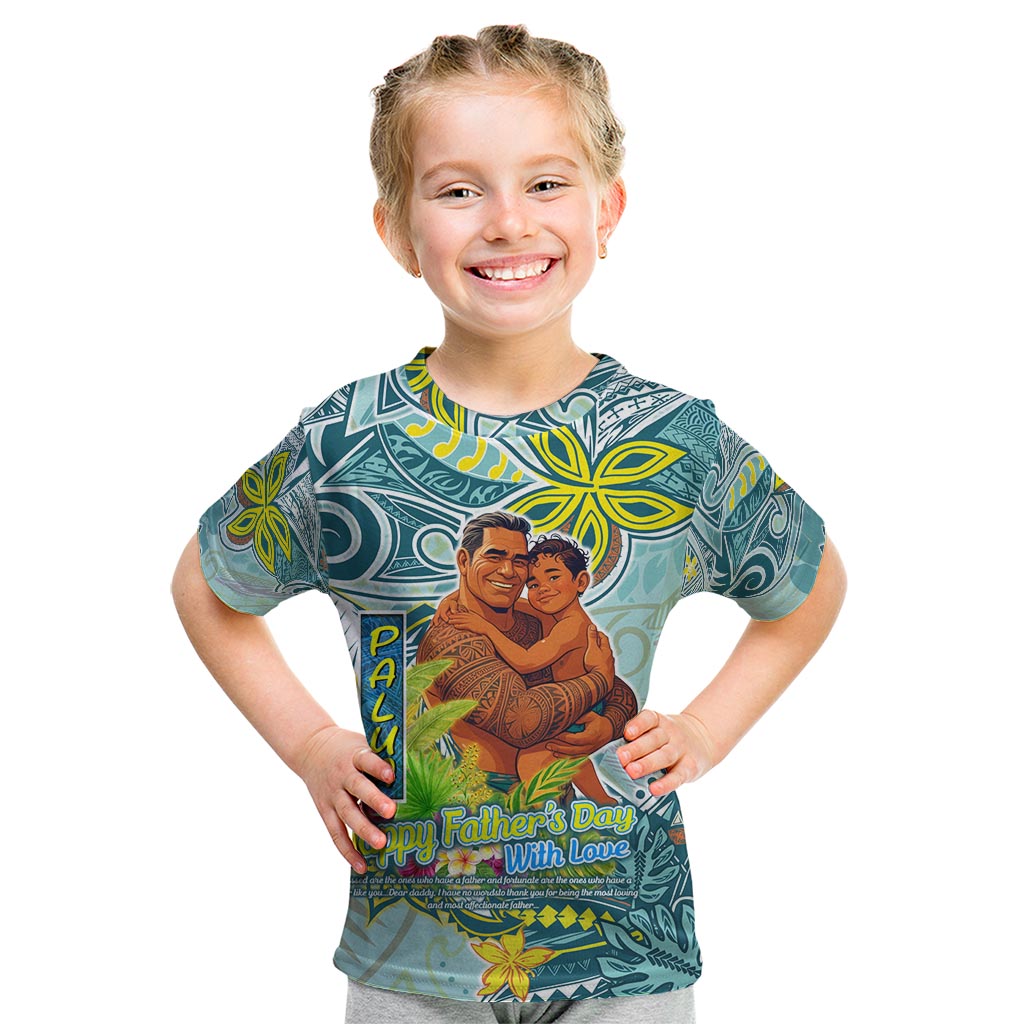 Palau Father's Day Polynesia Kid T Shirt Dad and Son