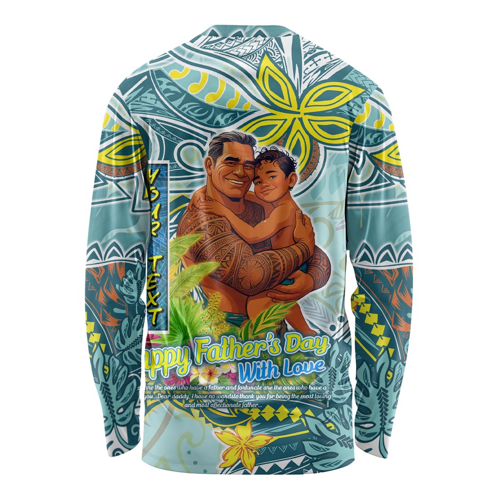 Palau Father's Day Polynesia Long Sleeve Shirt Dad and Son