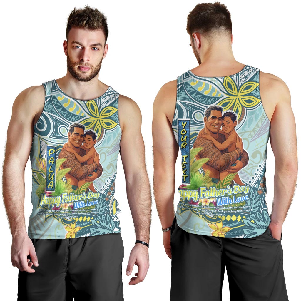 Palau Father's Day Polynesia Men Tank Top Dad and Son