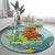 Palau Father's Day Polynesia Round Carpet Dad and Son