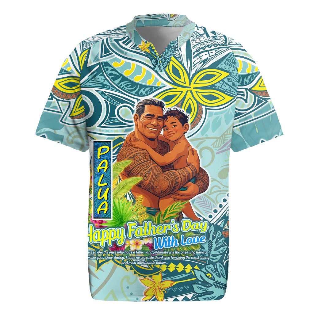 Palau Father's Day Polynesia Rugby Jersey Dad and Son