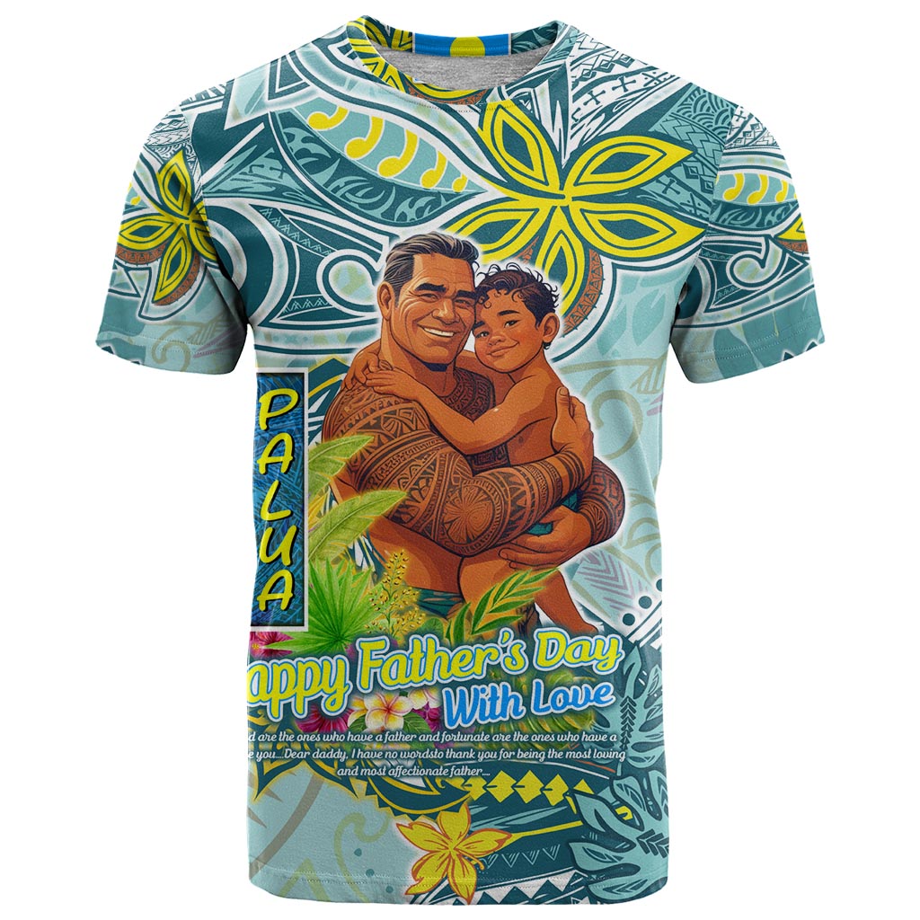 Palau Father's Day Polynesia T Shirt Dad and Son