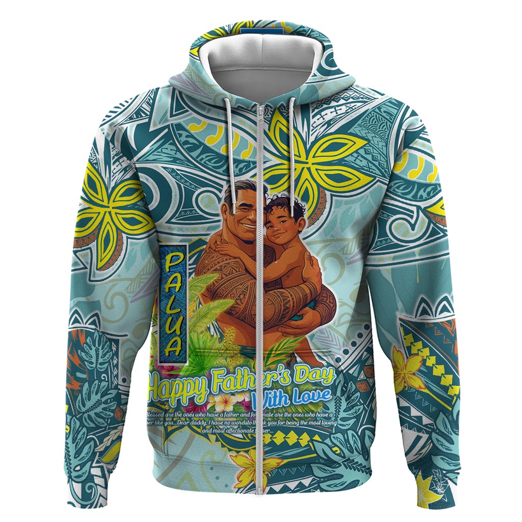 Palau Father's Day Polynesia Zip Hoodie Dad and Son