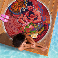 Happy Father's Day French Polynesia Beach Blanket Family Turtle Hibiscus DT02 - Polynesian Pride