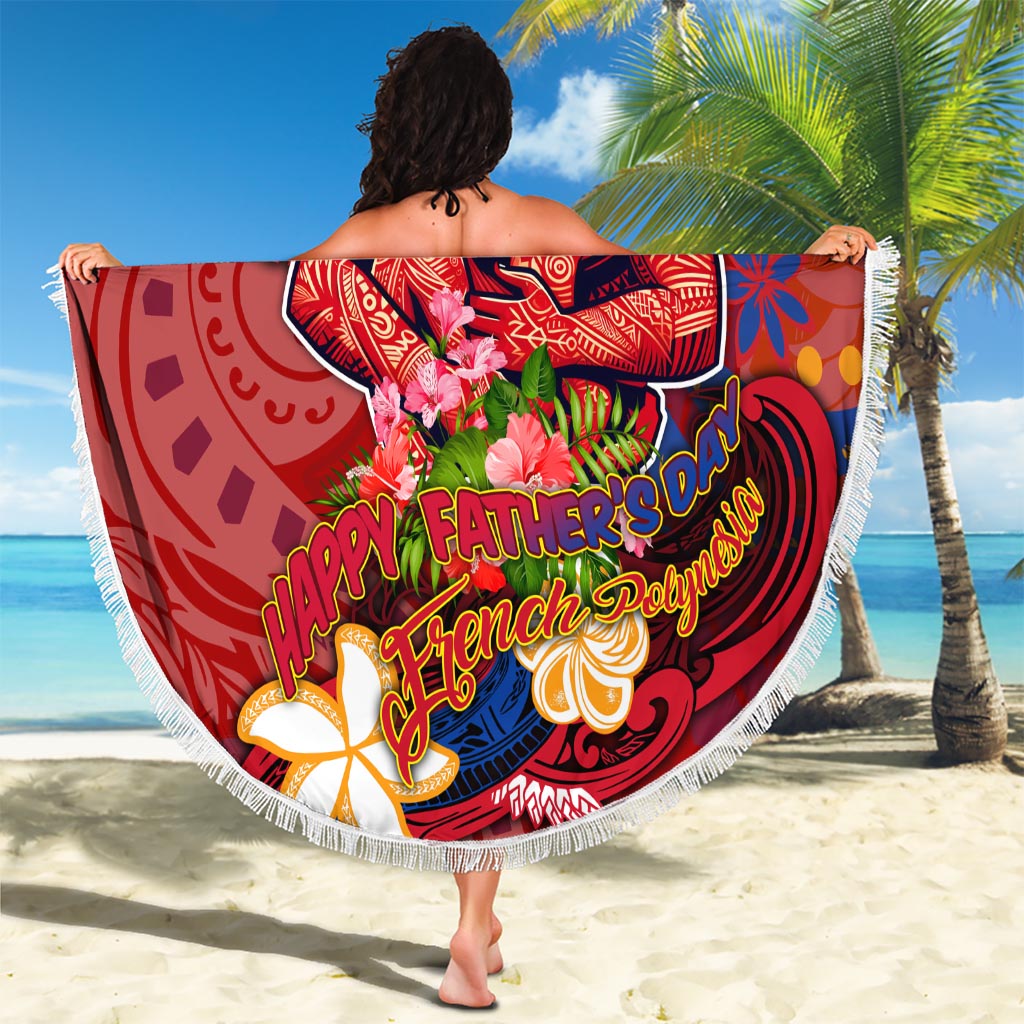 Happy Father's Day French Polynesia Beach Blanket Family Turtle Hibiscus DT02 - Polynesian Pride