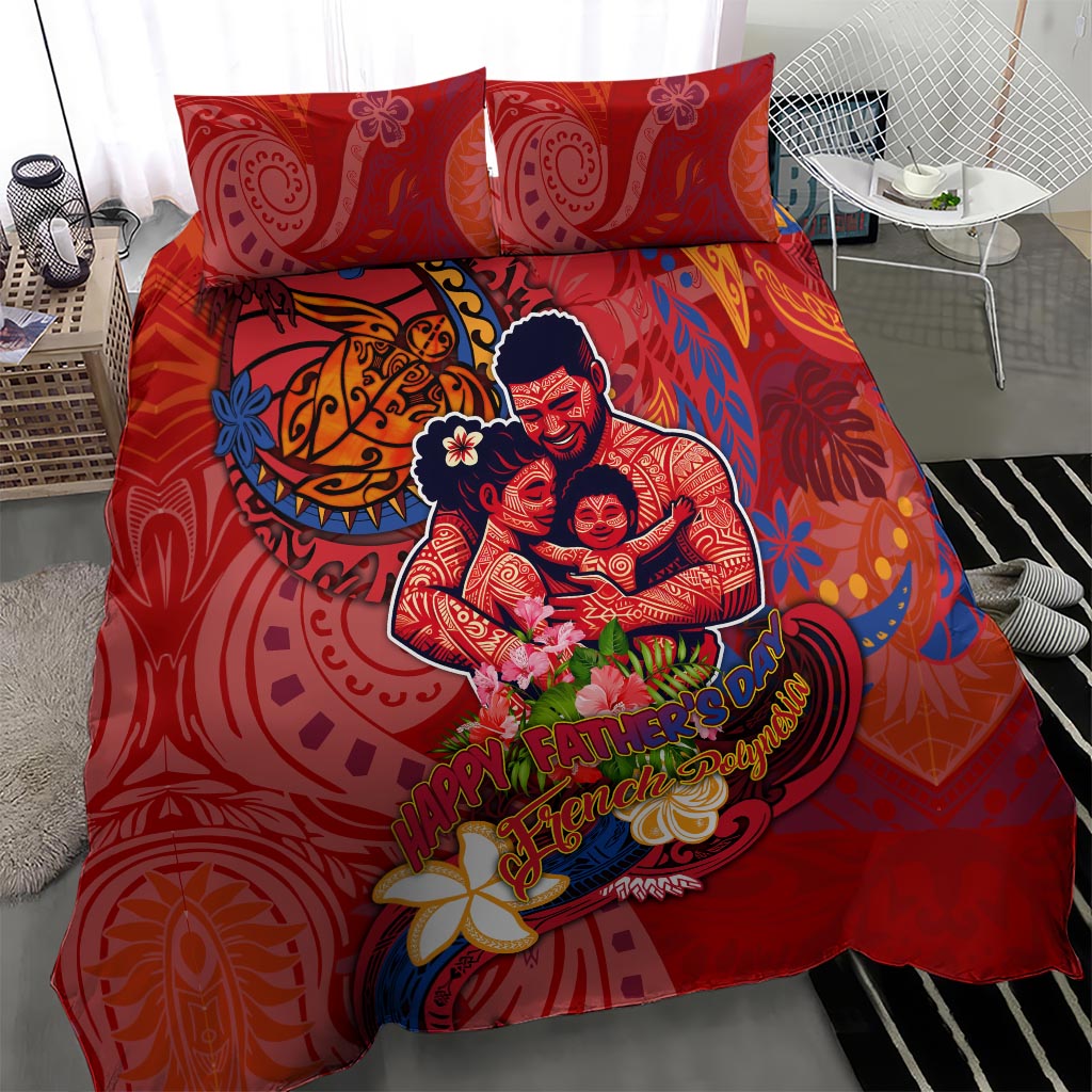 Happy Father's Day French Polynesia Bedding Set Family Turtle Hibiscus DT02 - Polynesian Pride