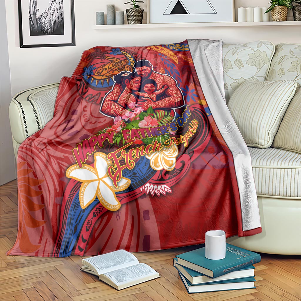 Happy Father's Day French Polynesia Blanket Family Turtle Hibiscus