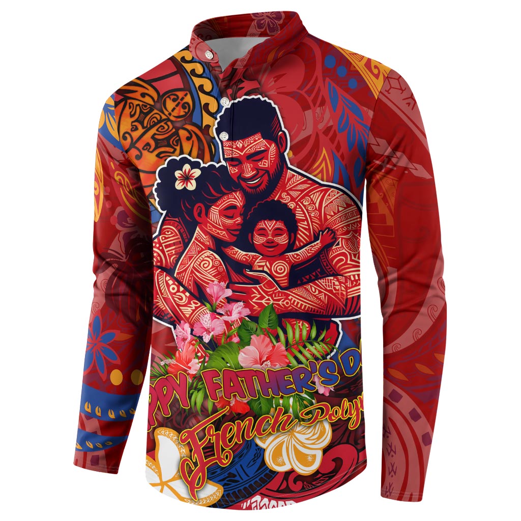 Happy Father's Day French Polynesia Button Sweatshirt Family Turtle Hibiscus DT02 - Polynesian Pride