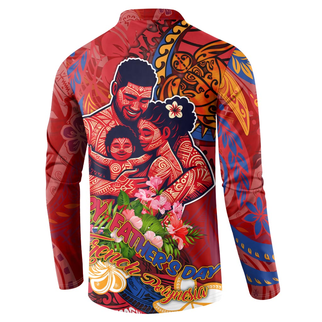 Happy Father's Day French Polynesia Button Sweatshirt Family Turtle Hibiscus DT02 - Polynesian Pride