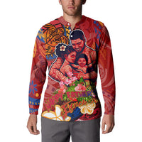 Happy Father's Day French Polynesia Button Sweatshirt Family Turtle Hibiscus DT02 - Polynesian Pride