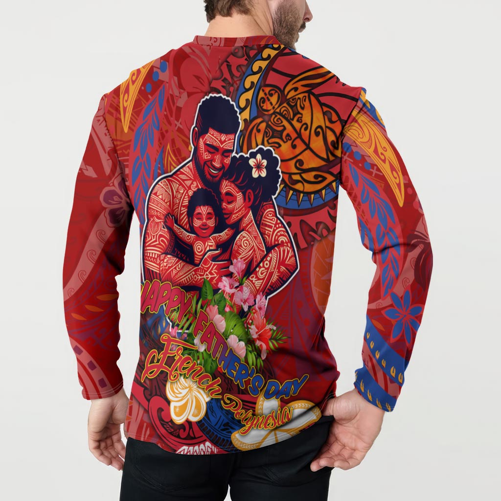 Happy Father's Day French Polynesia Button Sweatshirt Family Turtle Hibiscus DT02 - Polynesian Pride