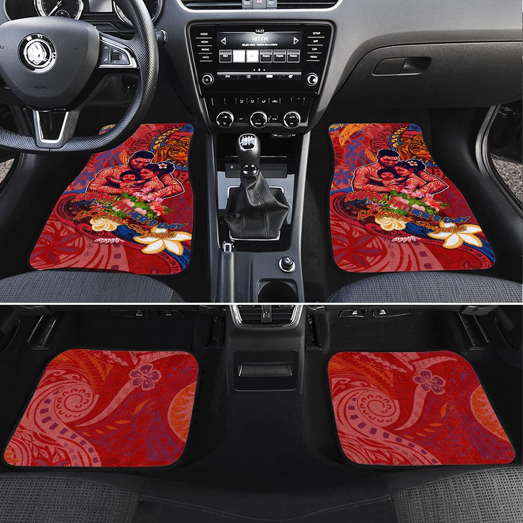 Happy Father's Day French Polynesia Car Mats Family Turtle Hibiscus