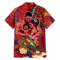 Happy Father's Day French Polynesia Family Matching Off Shoulder Maxi Dress and Hawaiian Shirt Family Turtle Hibiscus