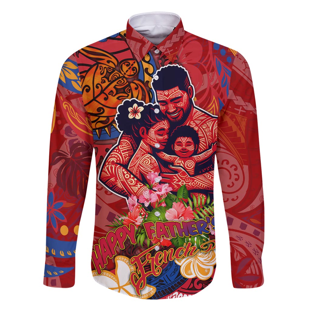 Happy Father's Day French Polynesia Family Matching Off Shoulder Maxi Dress and Hawaiian Shirt Family Turtle Hibiscus