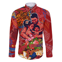 Happy Father's Day French Polynesia Family Matching Off Shoulder Maxi Dress and Hawaiian Shirt Family Turtle Hibiscus
