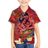 Happy Father's Day French Polynesia Family Matching Off Shoulder Maxi Dress and Hawaiian Shirt Family Turtle Hibiscus