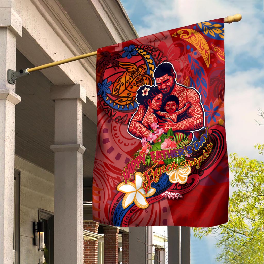 Happy Father's Day French Polynesia Garden Flag Family Turtle Hibiscus DT02 House Flag Red - Polynesian Pride