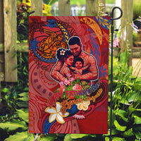 Happy Father's Day French Polynesia Garden Flag Family Turtle Hibiscus DT02 Garden Flag Red - Polynesian Pride