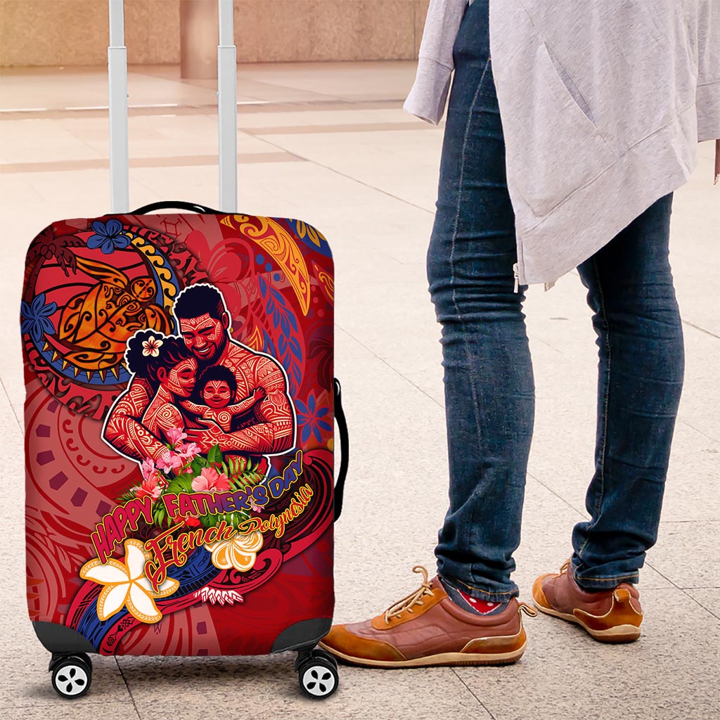 Happy Father's Day French Polynesia Luggage Cover Family Turtle Hibiscus