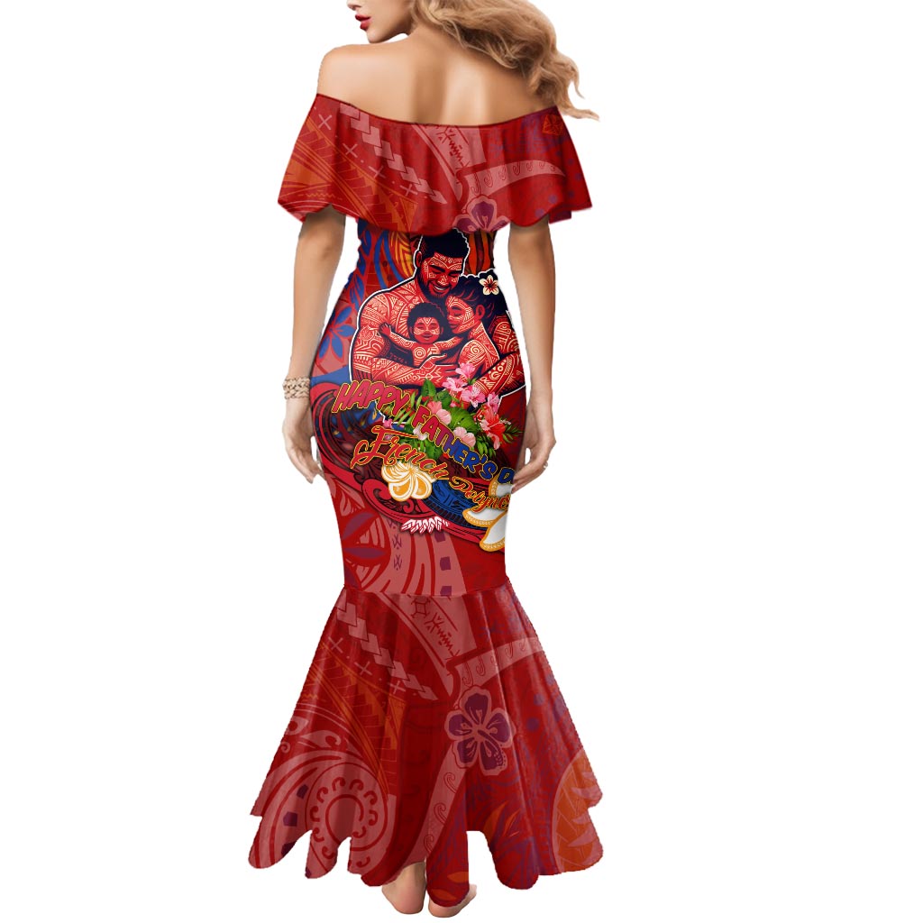 Happy Father's Day French Polynesia Mermaid Dress Family Turtle Hibiscus